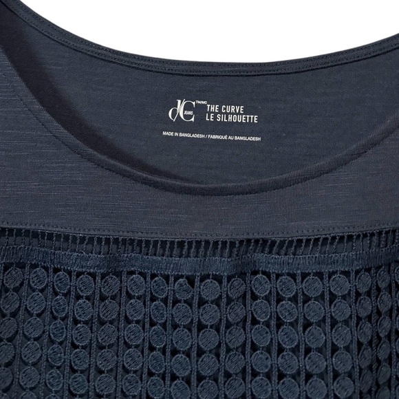 Penningtons, Plus Size Navy Lace Accent Top, Size X - Picture 4 of 8